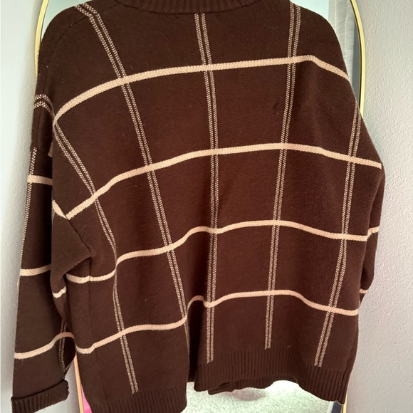 Industry Chocolate Brown Windowpane Button-Front Cardigan - Picture 6 of 7